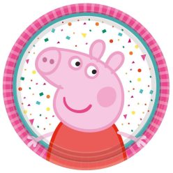 Purcelușa Peppa Confetti farfurie de hârtie 8 buc 18 cm