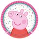 Purcelușa Peppa Confetti farfurie de hârtie 8 buc 18 cm