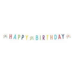La mulți ani Confetti Happy Birthday 21 semn 180 cm