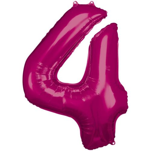 Numere Balon de folie uriaș roz cu numărul 4, 88*66 cm