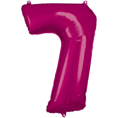 Numere Balon folie cifră gigant 7, roz, 88*58 cm