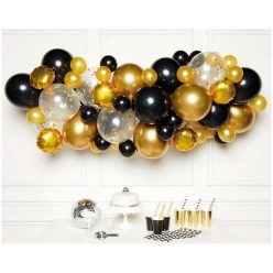 Colorat Black Gold balon, set garlandă 66 bucăți