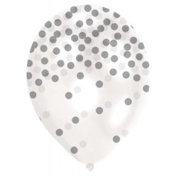   Colorat Silver Balon confetti argintiu, 6 buc, 11 inch (27,5 cm)