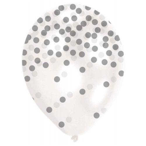Colorat Silver Balon confetti argintiu, 6 buc, 11 inch (27,5 cm)