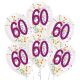 La mulți ani Droplets Baloane Happy Birthday umplute cu confetti, 60, set de 6, 11 inch (27,5 cm)