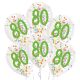 La mulți ani Droplets Happy Birthday 80 Baloane umplute cu confetti, 6 buc 11 inch (27,5 cm)