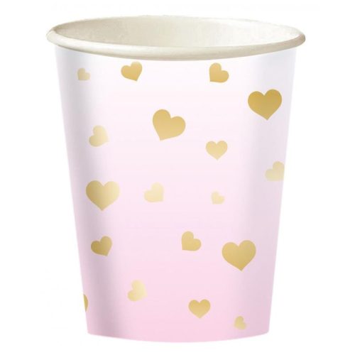 Prima zi de naștere Pink Ombre pahar de hârtie 8 buc 250 ml
