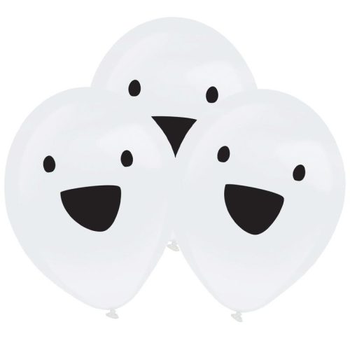 Halloween White Balon LED cu fantomă, 4 bucăți 11 inch (27,5 cm)