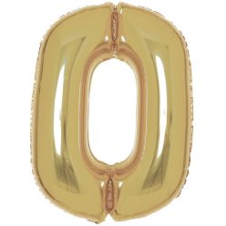 Numere White Gold Balon din folie auriu cifra 0, 90 cm