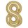 Numere White Gold Balon din folie cifra 8 auriu 86 cm