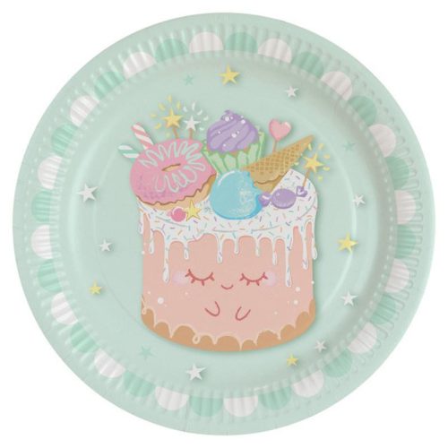Arici Crazy Cake Farfurie din hârtie pentru prăjituri, set de 8, 23 cm