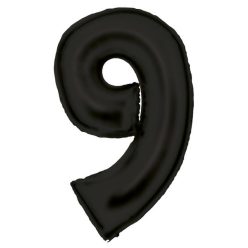  Numere Lustre Black, Balon din folie cu numărul 9 negru 86 cm