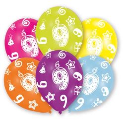   La mulți ani Star Happy Birthday 9 baloane, set de 6 baloane 11 inch (27,5 cm)