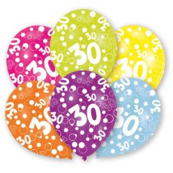   La mulți ani Colorful Happy Birthday 30 balon, 6 buc 11 inch (27.5cm)
