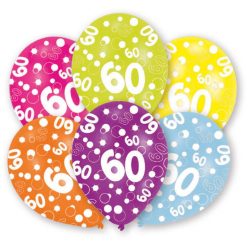   La mulți ani Colorful Happy Birthday 60 baloane, 6 bucăți 11 inch (27,5cm)