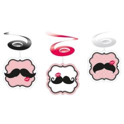 Bufniță Mustache, set de decorațiuni panglici (6 buc)