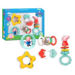   Purcelușa Peppa Fun set de zornăitoare și inele dentare pentru bebeluși, 5 buc