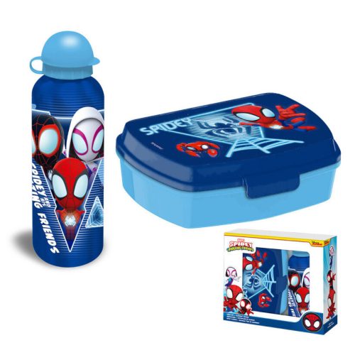 Omul Păianjen Blue Web set cutie de sandvișuri + sticlă de aluminiu