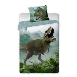 Dinozaur Set de lenjerie T-Rex Forest 140×200cm, 70×90 cm