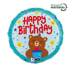 La mulți ani Smiley Bear Balon folie Happy Birthday 46 cm