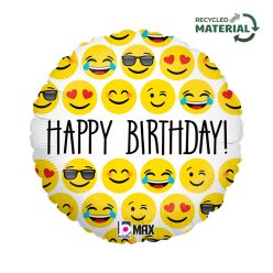 La mulți ani Emoji Happy Birthday balon din folie 46 cm