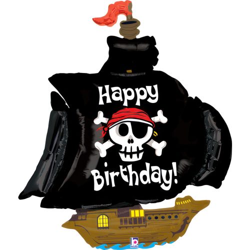 La mulți ani Pirate Ship Happy Birthday balon de folie 117 cm
