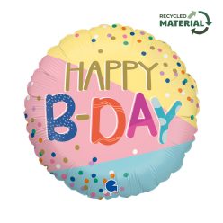   La mulți ani Funky Dots Happy Birthday balon din folie 46 cm