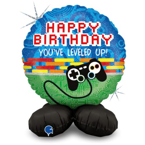 La mulți ani Controller Balon din folie cu suport Happy Birthday 41 cm