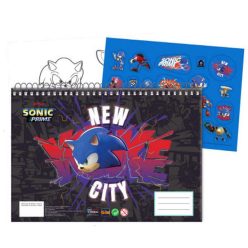   Sonic Ariciul Get Me caiet de schițe A/4 cu spirală cu 40 de file și autocolante