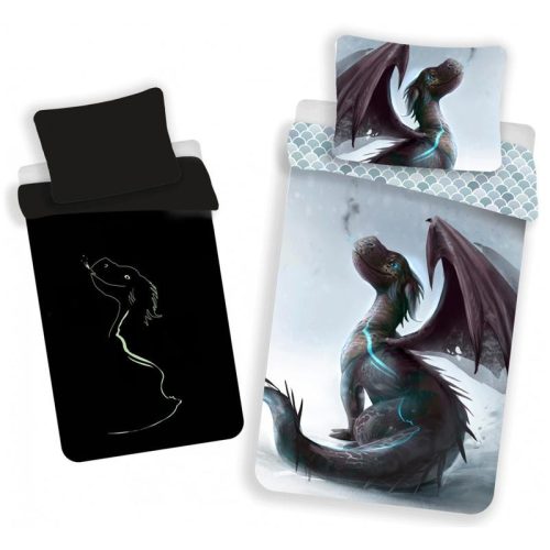 Animale Set de lenjerie Dragon fosforescent în întuneric 140×200cm, 70x90 cm