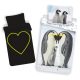 Animale Set lenjerie de pat cu pinguin care luminează în întuneric 140x200cm, 70x90 cm