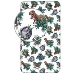 Jurassic World Dino Kingdom cearșaf cu elastic 90x200 cm
