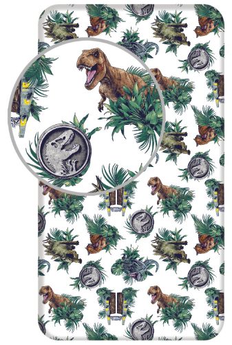 Jurassic World Dino Kingdom cearșaf cu elastic 90x200 cm