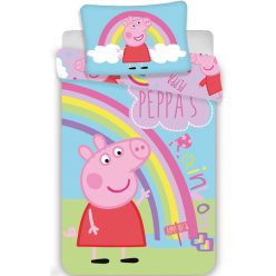   Purcelușa Peppa Rainbow Set de lenjerie pentru copii 100×135cm, 40×60 cm