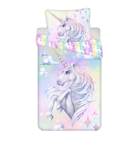 Unicorn Pastel Rainbow set de lenjerie de pat 140×200cm, 70×90 cm
