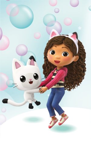 Gabby's Dollhouse Bubbles prosop de mână, prosop pentru față, prosop 30x50cm