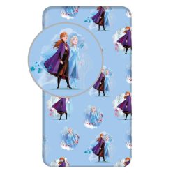   Disney Regatul de gheață Blue Leaves cearșaf cu elastic 90*200 cm