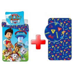   Patrula Cățelușilor set de lenjerie de pat cu cearșaf cu elastic