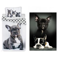   Câine French Bulldogs set de lenjerie de pat și pătură polar