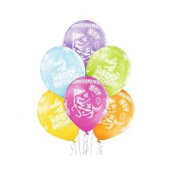   La mulți ani Balon Dinosaur Băiat de Ziua, Set de 6, 12 inci (30 cm)