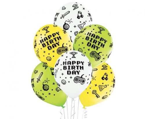 Gamer Gamer Birthday Jucărie Balon de ziua de naștere, 6 buc 12 inch (30cm)