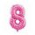 Numere Pink with Hearts Balon folie roz cu numărul 8, 61 cm