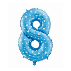   Numere Blue with Stars Balon din folie Numărul 8 Albastru 61 cm