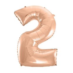 Numere Rose Gold Balon folie numărul 2, 92 cm