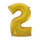 Numere Gold Mat Balon folie numărul 2 auriu 92 cm
