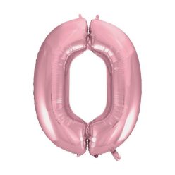 Numere Light Pink, Balon Folie Roz Numărul 0 - 92 cm