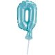 Numere Light Blue Balon din folie albastră, cifra 0, pentru tort, 13 cm