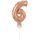 Numere Rose Gold Balon din folie cifră 6 pentru tort 13 cm