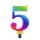 Numere Galaxy Lumânare aniversară colorată numărul 5
