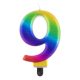 Numere Galaxy Lumânare aniversară cu numărul 9 colorată, lumânare pentru tort